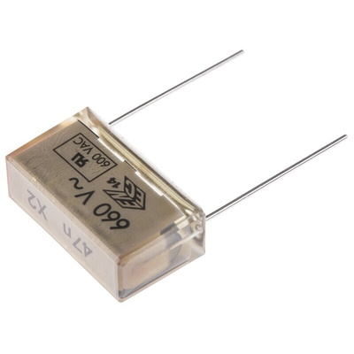 KEMET PME261 Paper Capacitor, 660 V ac, 1500V dc, ±20%, 47nF, Through Hole