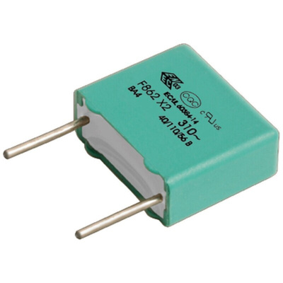KEMET F862 Polypropylene Film Capacitor, 310V ac, ±10%, 220nF, Through Hole