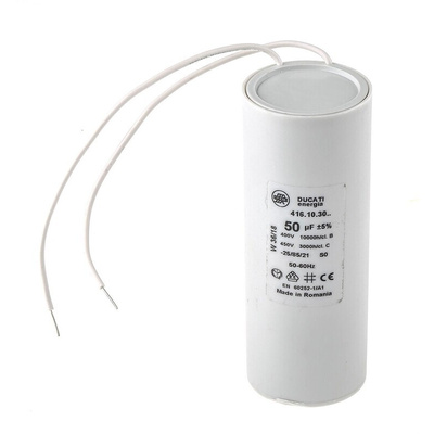 Ducati Energia 4.16.10 Polypropylene Film Capacitor, 450V ac, ±5%, 50μF, Plug In