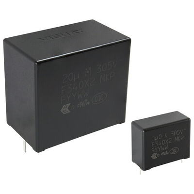 Vishay F340X2 Polypropylene Film Capacitor, 305V ac, ±20%, 4.7μF, Through Hole