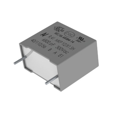 KEMET R41-T Metallised Polypropylene Film Capacitor, 1.5 kV dc, 300 V ac, ±10%, 22nF, Through Hole