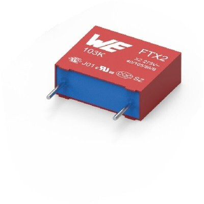 Wurth Elektronik WCAP-FTX2 Film Capacitor, 275V ac, ±10%, 820nF, Through Hole