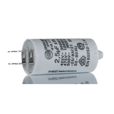 Ducati Energia 4.16.17 Polypropylene Film Capacitor, 450V ac, ±5%, 2.5μF, Plug In