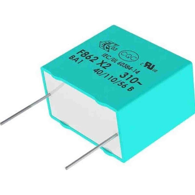 KEMET F862 Metallised Polypropylene Film Capacitor, 310V ac, 10%, 220nF, Through Hole