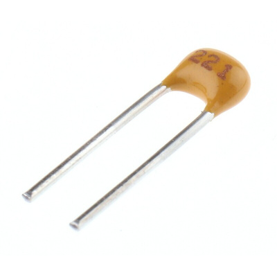 KEMET 220pF Multilayer Ceramic Capacitor MLCC, 200V dc V, ±5% , Through Hole