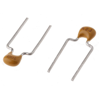 KEMET 10pF Multilayer Ceramic Capacitor MLCC, 200V dc V, ±5% , Through Hole