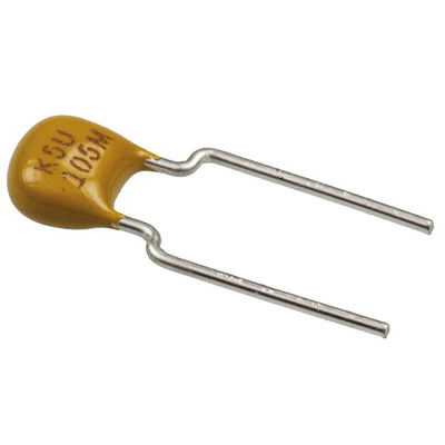 KEMET 1μF Multilayer Ceramic Capacitor MLCC 50V dc ±20% Z5U Dielectric Radial, Max. Temp. +85°C