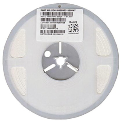 RS PRO 2.2nF Multilayer Ceramic Capacitor MLCC, 16V dc V, ±10% , SMD