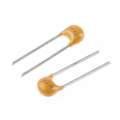 KEMET 100nF Multilayer Ceramic Capacitor MLCC, 100V dc V, ±10% , Through Hole