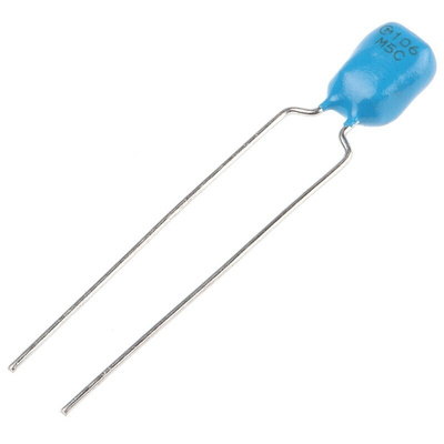 Murata 10μF Multilayer Ceramic Capacitor MLCC, 50V dc V, ±20% , Through Hole