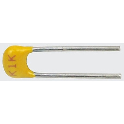 KEMET 3.3nF Multilayer Ceramic Capacitor MLCC, 100V dc V, ±10% , Through Hole