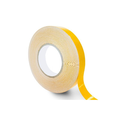 RS PRO F30 Yellow Double Sided Polyester Tape, 19mm x 50m