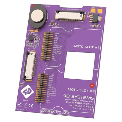 4D Systems MOTG AC2 Interface Board with 2 MOTG Slots for gen4 LCD Displays