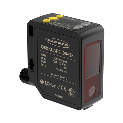 Banner Background/Foreground Suppression Photoelectric Sensor, Block Sensor, 95 mm → 2 m Detection Range IO-LINK