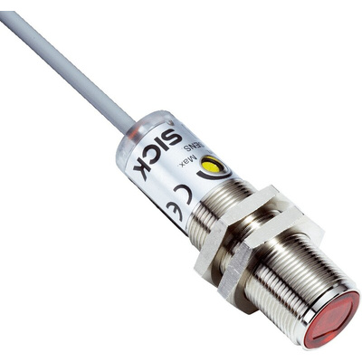 Sick Retroreflective Photoelectric Sensor, Barrel Sensor, 7 m Detection Range