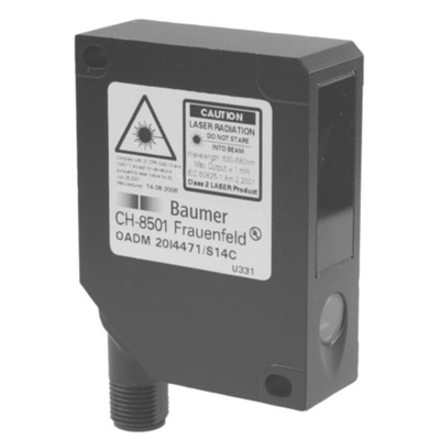 Baumer Distance Photoelectric Sensor, Block Sensor, 50 mm Detection Range