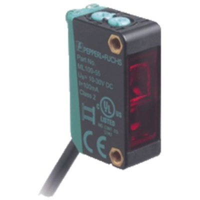 Pepperl + Fuchs Retroreflective Photoelectric Sensor, Barrel Sensor, 5 m Detection Range