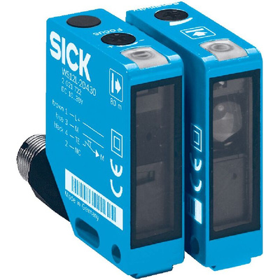 Sick Through Beam Photoelectric Sensor, Rectangular Sensor, 80 m Detection Range