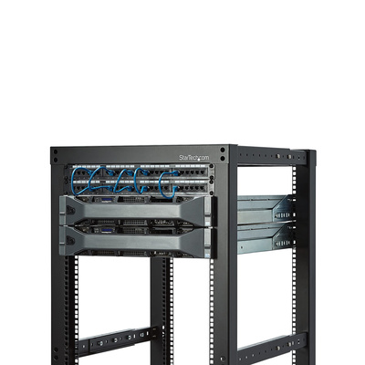 4POSTRACK25 | 25U Server Rack With Steel 4-Post Frame in Black