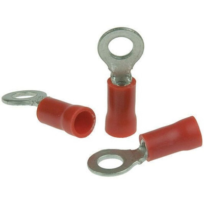 RS PRO Insulated Ring Terminal, M6 Stud Size, 0.5mm² to 1.5mm² Wire Size, Red