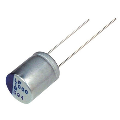 Nichicon 680μF Through Hole Polymer Capacitor, 2.5V dc
