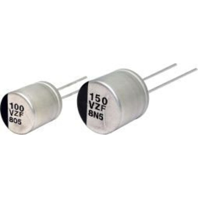 Panasonic 56μF Through Hole Polymer Capacitor, 50V dc