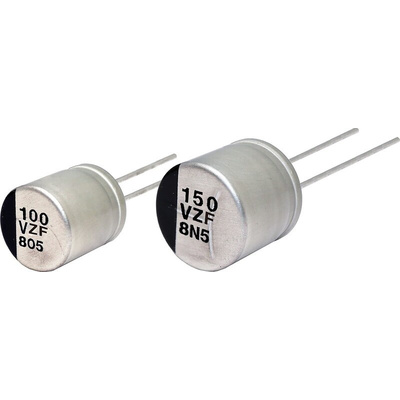 Panasonic 56μF Through Hole Polymer Capacitor, 50V dc
