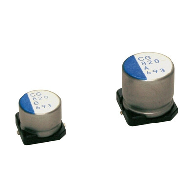 Nichicon 2.2mF Surface Mount Polymer Capacitor, 6.3V dc