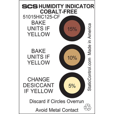 51015HIC125-CF | SCS Safety Labels, Humidity Indicator-Text 75 mm x 50mm