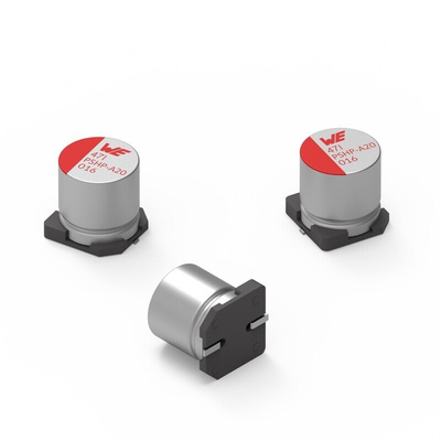 Wurth Elektronik 10μF Surface Mount Polymer Capacitor, 50V dc