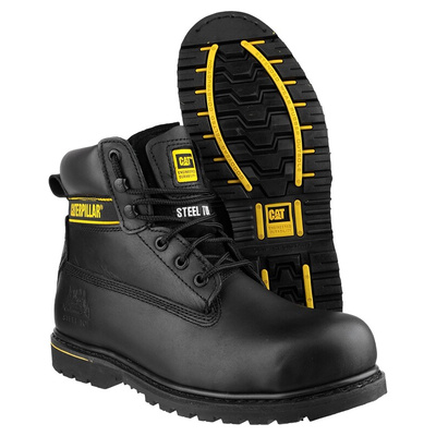HOLTON SB Blk 9 | CAT Holton Black Steel Toe Capped Mens Safety Boots, UK 9, EU 43