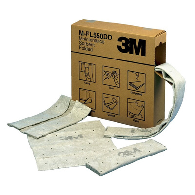 MF2001 | 3M Sorbent Maintenance Spill Absorbent Multi-Format 119 L Capacity, 3 Per Package