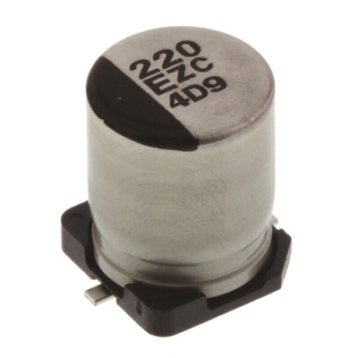 Panasonic 220μF Surface Mount Polymer Capacitor, 25V dc