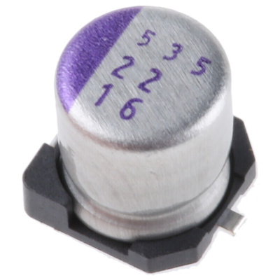 Panasonic 22μF Surface Mount Polymer Capacitor, 16V dc