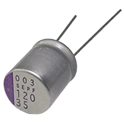 Panasonic 82μF Through Hole Polymer Capacitor, 6.3V dc