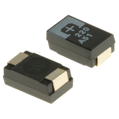 Panasonic 220μF Surface Mount Polymer Capacitor, 10V dc