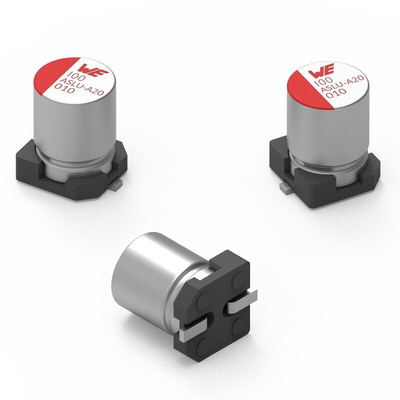 Wurth Elektronik 22μF Surface Mount Aluminium Polymer Capacitor, 63V dc