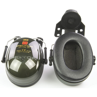 H520P3G | 3M PELTOR Optime II Ear Defender with Helmet Attachment, 30dB, Green