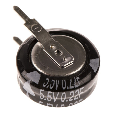 Panasonic 0.22F Supercapacitor -20 → +80% Tolerance, SD 5.5V dc, Through Hole