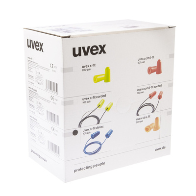 2112 011 | Uvex Corded Disposable Ear Plugs, 37dB, Blue, 100 Pairs per Package