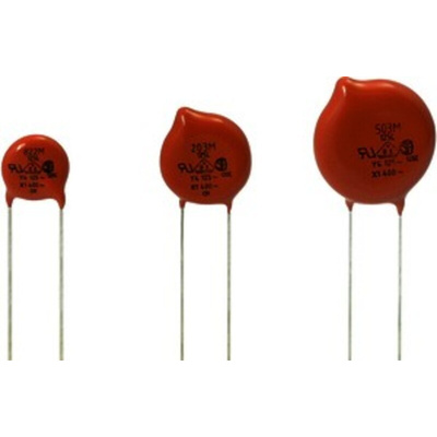 Vishay Single Layer Ceramic Capacitor (SLCC) 50nF 125V ac ±20% Y5V Dielectric, 125L, Through Hole +125°C Max Op. Temp.