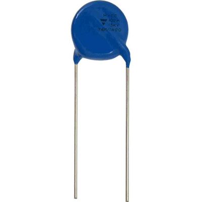 Vishay Single Layer Ceramic Capacitor (SLCC) 330pF 10kV dc ±20%, HVCC, Through Hole +105°C Max Op. Temp.