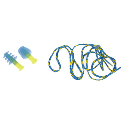 1011282 | Honeywell Safety Corded Reusable Ear Plugs, 28dB, Blue, Yellow, 1 Pairs per Package