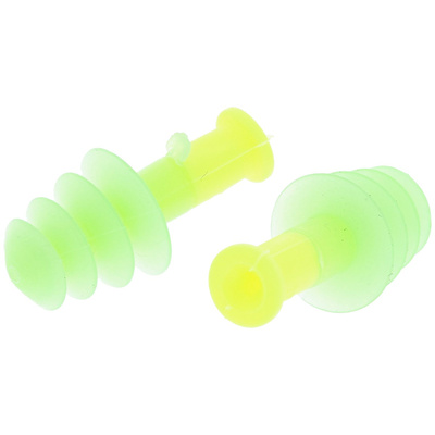 1011281 | Honeywell Safety Corded Reusable Ear Plugs, 28dB, Green, Yellow, 1 Pairs per Package
