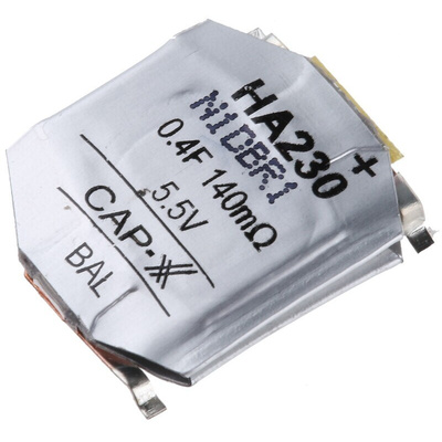 CAP-XX 0.4F Supercapacitor ±20% Tolerance, Supercap H 5.5V dc