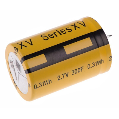 Eaton 300F Supercapacitor -5 → +10% Tolerance, 2.7V dc, Through Hole