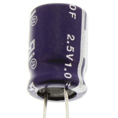 Eaton 1F Supercapacitor -20 → +80% Tolerance, 2.5V dc, Through Hole