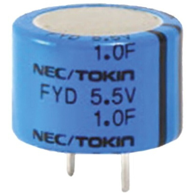 KEMET 0.1F Supercapacitor -20 → +80% Tolerance, Supercap FY 5.5V dc, Through Hole
