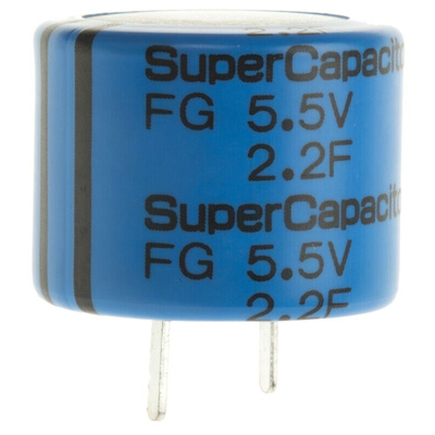 KEMET 2.2F Supercapacitor -20 → +80% Tolerance, Supercap FG 5.5V dc, Through Hole
