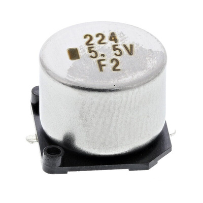 KEMET 0.22F Supercapacitor -20 → +80% Tolerance, Supercap FC 5.5V dc, Surface Mount